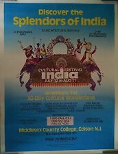 Vintage Discover the Splendors of India 1991 Cultural Heritage of India Poster picture