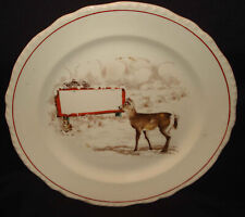Vintage Harker 1840 Wildlife Farm Deer Quail Rabbit 8 ¾ Portrait Porcelain Plate picture