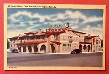 LAS VEGAS DOWNTOWN, NEVADA ~ EL CORTEZ HOTEL ~  LINEN postcard ~ 1940s picture
