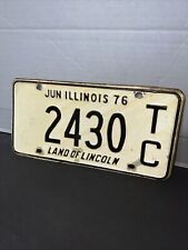 Vintage Illinois 1976 June License Plate 2430 TC Land Of Lincoln picture