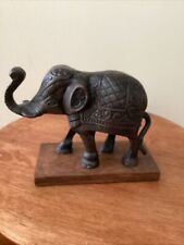 ornate aluminum finish copper elephant statue figurine  picture