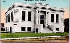 Salida Colorado Public Library Front View Divided Back Postcard 1930s  picture