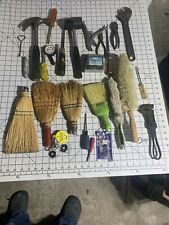 Vintage 60s 70s Brush Lot Brushes Wrenches Wisk Broom Hand Hammer B231 picture