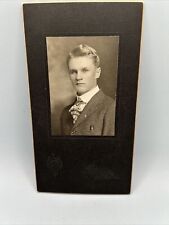 Antique Small Cabinet Card Photo Young Man In Suit Circa 1900 picture