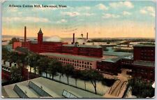 1914 Atlantic Cotton Mill Lawrence Massachusetts MA Aerial View Posted Postcard picture