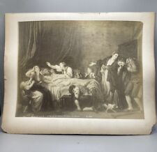 100+ Year Old Antique Original Print. Le Fils Puni - The Punished Son. picture