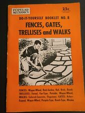 Vtg 1950s Popular Mechanics Do-It-Yourself Booklet No. 8 Fences Gates Trellises picture