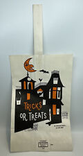 Vtg Halloween Paper Candy Bag TRICK OR TREAT Haunted House Crescent Moon Pumpkin picture