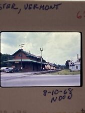 1968 Original 35mm Slide Chester Vermont Railroad Depot Crossing Car Ektachrome picture