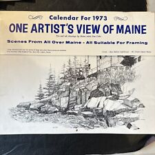 Vintage Artist View Of Maine 1973. All Framable. Rare And Unique picture