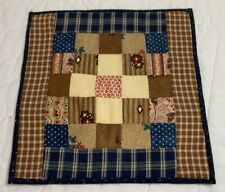 Antique Patchwork Quilt Table Topper Or Doll Quilt, Nine Patch, Early Calicos picture