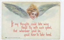 postcard - HEAD WITH WINGS - MY THOUGHTS WOULD FLY picture