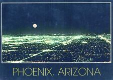 Phoenix Arizona At Night Full Moon 4x6 Postcard picture