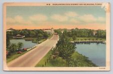 Overlooking Dixie Highway & Melbourne Florida Linen Postcard No 2821 picture