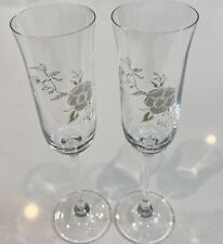 Pierre Jouet Claire Designer Coles Floral Champagne Glasses Flutes Set Of 2 picture