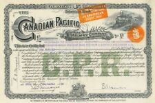 Canadian Pacific Railway Co. - 1920's-30's dated Railroad Stock Certificate - Go picture