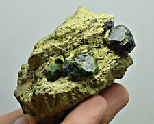 214 Gram Green Demantoid Garnet Several Huge Crystals On Matrix From Afghanistan picture