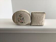 Two handcrafted trinket boxes with vintage handkerchiefs picture