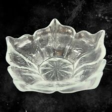 Mid Century Viking Glass Epic Stockholm 5 Spiked Clear Glass Lotus Bowl Vintage picture