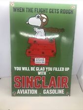 Vintage 1953 Sinclair Aviation Gasoline Doghouse Snoopy Pump Sign picture
