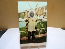 Eskimo Drying Fish Postcard 1910 picture