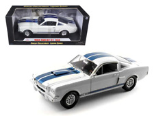1966 Ford Mustang Shelby GT350 White with Blue Stripes 1/18 Diecast Model Car picture