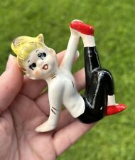 Vintage 1950's Blonde Teenage Bobby Socks Girl Hand Painted Japan Kitschy Cute picture