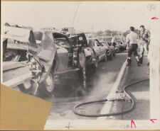 1964 Ford + Corvette multi-car pile-up wreck photo picture