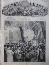 1886 PARIS HECTOR BERLIOZ ALFRED LENOIR STATUE 2 ANTIQUE NEWSPAPERS picture
