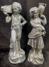 Chalkware Figurines Boy and Girl Gathering 9.75