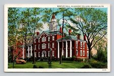 Postcard Bentley Hall Allegheny College Meadville Pennsylvania PA, Vintage N10 picture