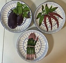 Lot Of 3 Vintage Jay Willfred by Andrea Sadek 3D Plates Veggies EUC picture