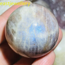 35mm+ Natural Gray moonstone sphere quartz Crystal starlight ball Healing 1pc picture