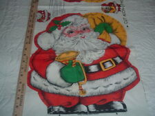 Vtg 50s Valtex Jolly Santa Toy Bag 2 Ornament Applique Sew Fabric Panel #HFC picture