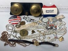 Vintage Junk Drawer Lot Jewelry Ring Watches Hercules Medal Religious Pins #241 picture