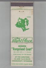 Matchbook Cover Rangeland Court Moorcroft, WY picture