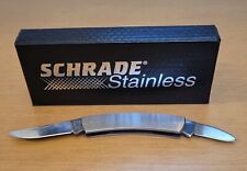 Vintage SCHRADE + USA SS627 Two-Blade Knife Metal Handles - MINT picture