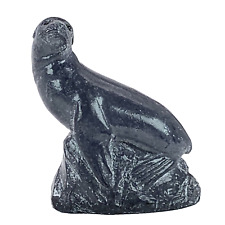 Vintage Soapstone Seal on Rock Figurine Paperweight Handcarved 3.25