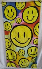 Vintage Smiley Face Beach Towel Hilasal 90's POP culture Summer Hippy Pool Towel picture