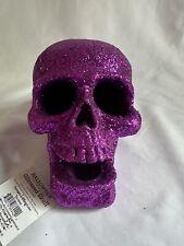 Halloween Large Purple Glitter Skull Prop picture