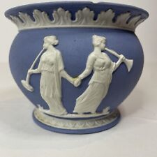 Vintage Wedgewood Japerware Vase Cache Pot Planter Light Blue Neoclassical picture