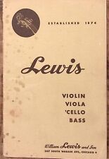 1940s WILLIAM LEWIS AND SON CATALOG VIOLIN FAMILY BOWS ACCESSORIES 40 PGS  Z4483 picture