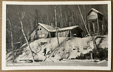 Alaska Log Cabin Man on Trail Vintage Robinson RPPC Real Photo Postcard c1950 picture