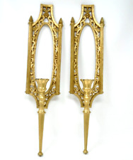 Vintage 2 Pc DART 1965 Candle Sconce Wall Decor  Gold Color 5132 USA Set picture
