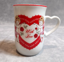 Vintage Valentine George Good Cupid Cup Mug Japan Cherubs With Love Heart Handle picture