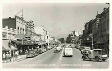 Market Street Old Cars Signs Shops Redding CA RPPC Real Photo Eastman Studio P21 picture