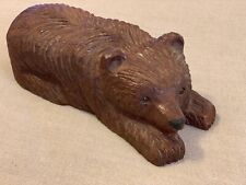 Vtg Chainsaw Carved Red Wood Bear Signed By Devyon Harrison picture