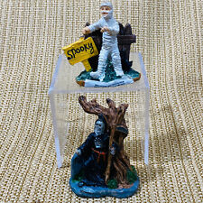 Lot of 2 Smaller Halloween Miniatures Figures Mummy And Grim Reaper picture