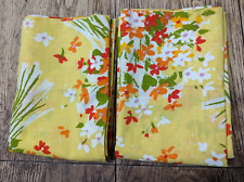 MARLBOROUGH MUSLIN VTG Set Standard  Pillowcases Yellow Orange Floral  USA picture