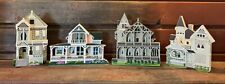 Shelia’s Collectibles Houses ~ Lot of 4 3D Wood Shelf Sitters picture